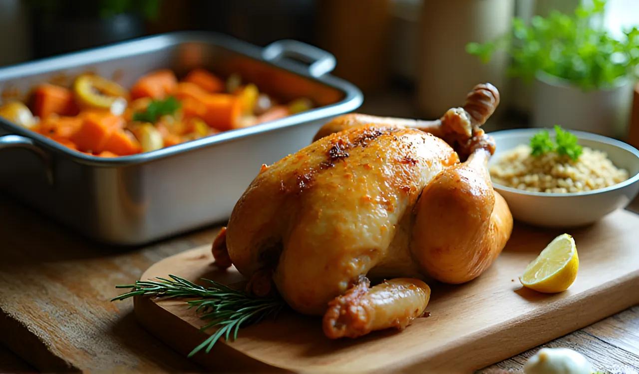 Roasted chicken with sides